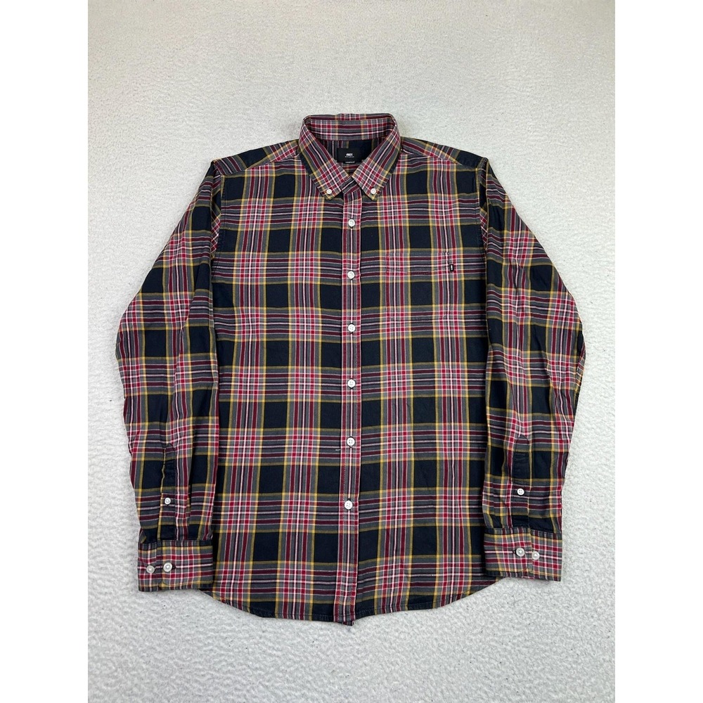 OBEY Shirt Mens Medium Multicolor Plaid Twill Button Down Long Sleeve Casual